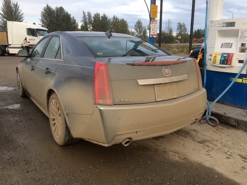 Car after mudding in the wilderness