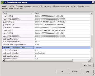 Configuration Parameters Screenshot