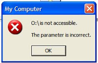 O:\ is not accessible. The parameter is incorrect.