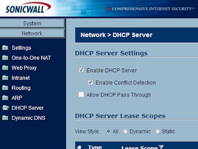 setting up dhcp over vpn sonicwall